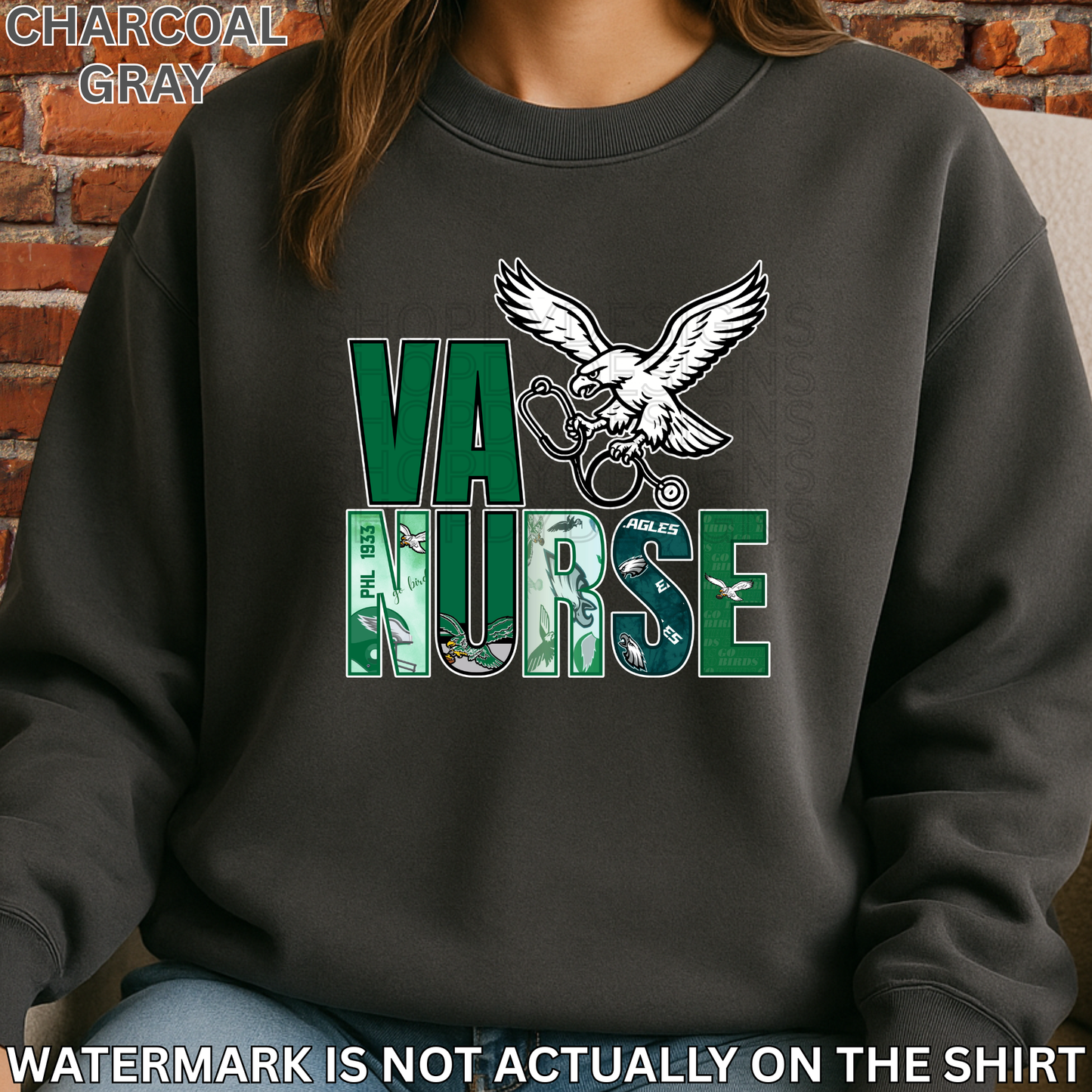 VA NURSE “First Down” Philadelphia Football Inspired T-Shirt, Crewneck Sweatshirt & Hoodie