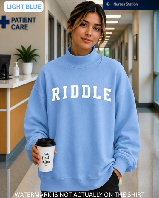 Riddle Varsity Mockneck Oversized Sweatshirt