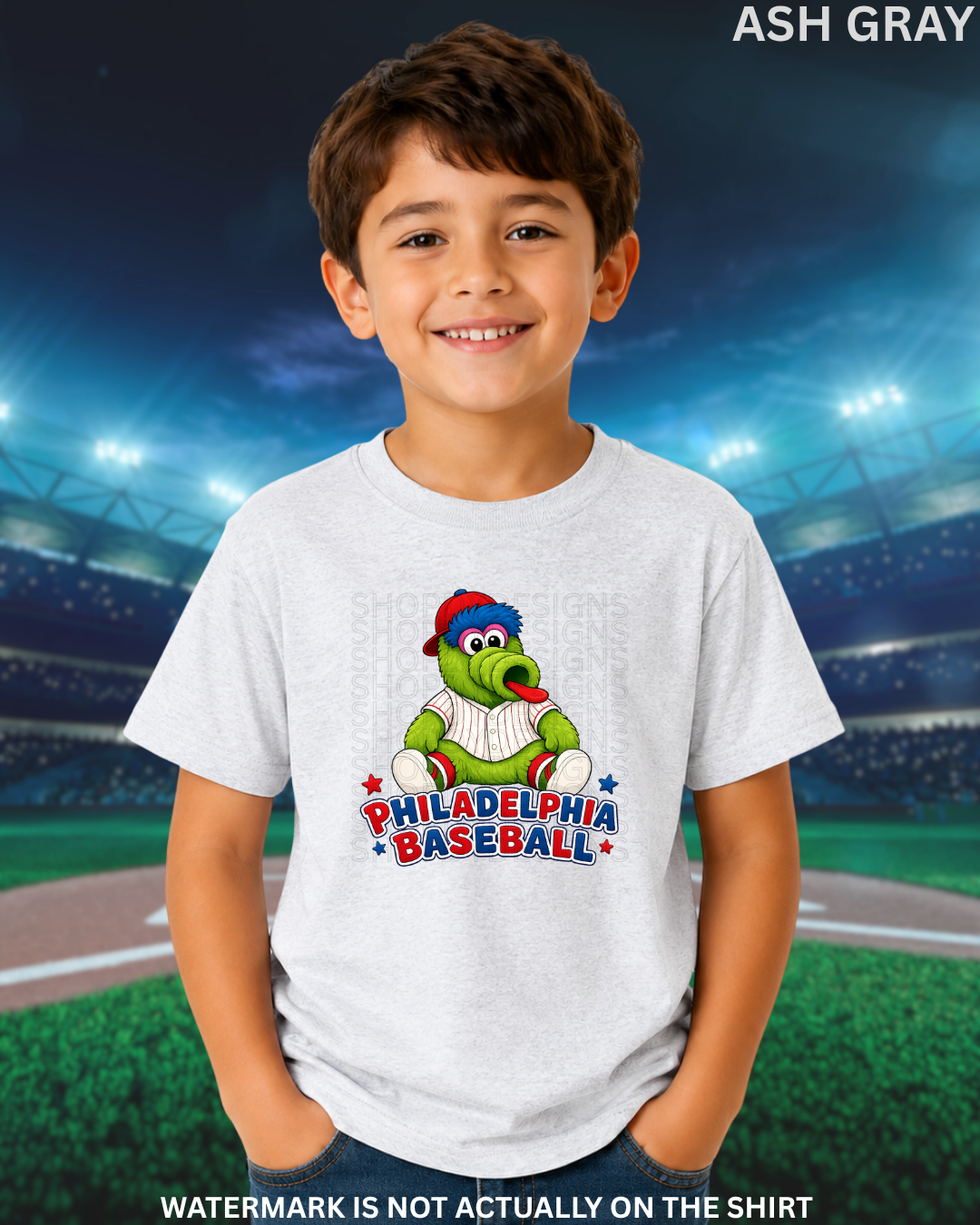 Philadelphia Baseball Inspired Youth Mascot Graphic Tee | Youth T-Shirt