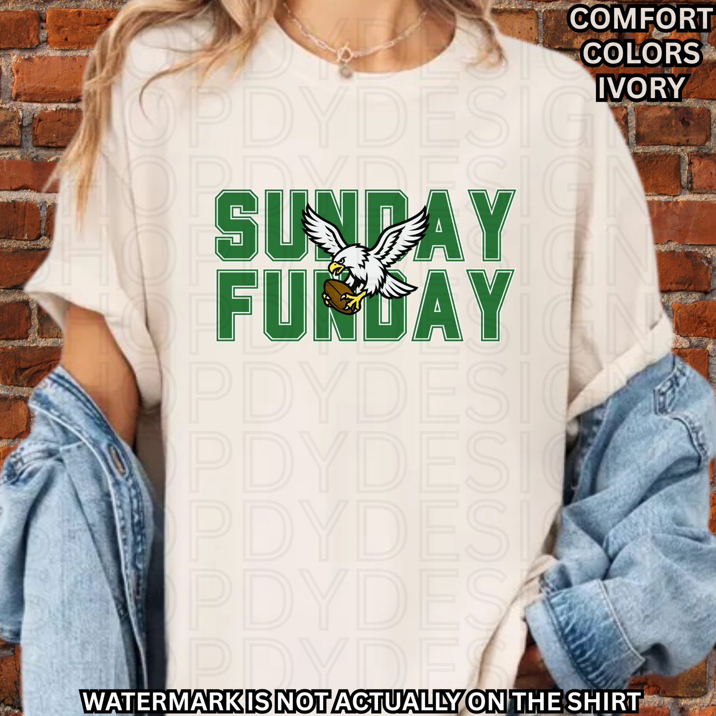 Birds Football Sunday Funday Comfort Colors T-Shirt