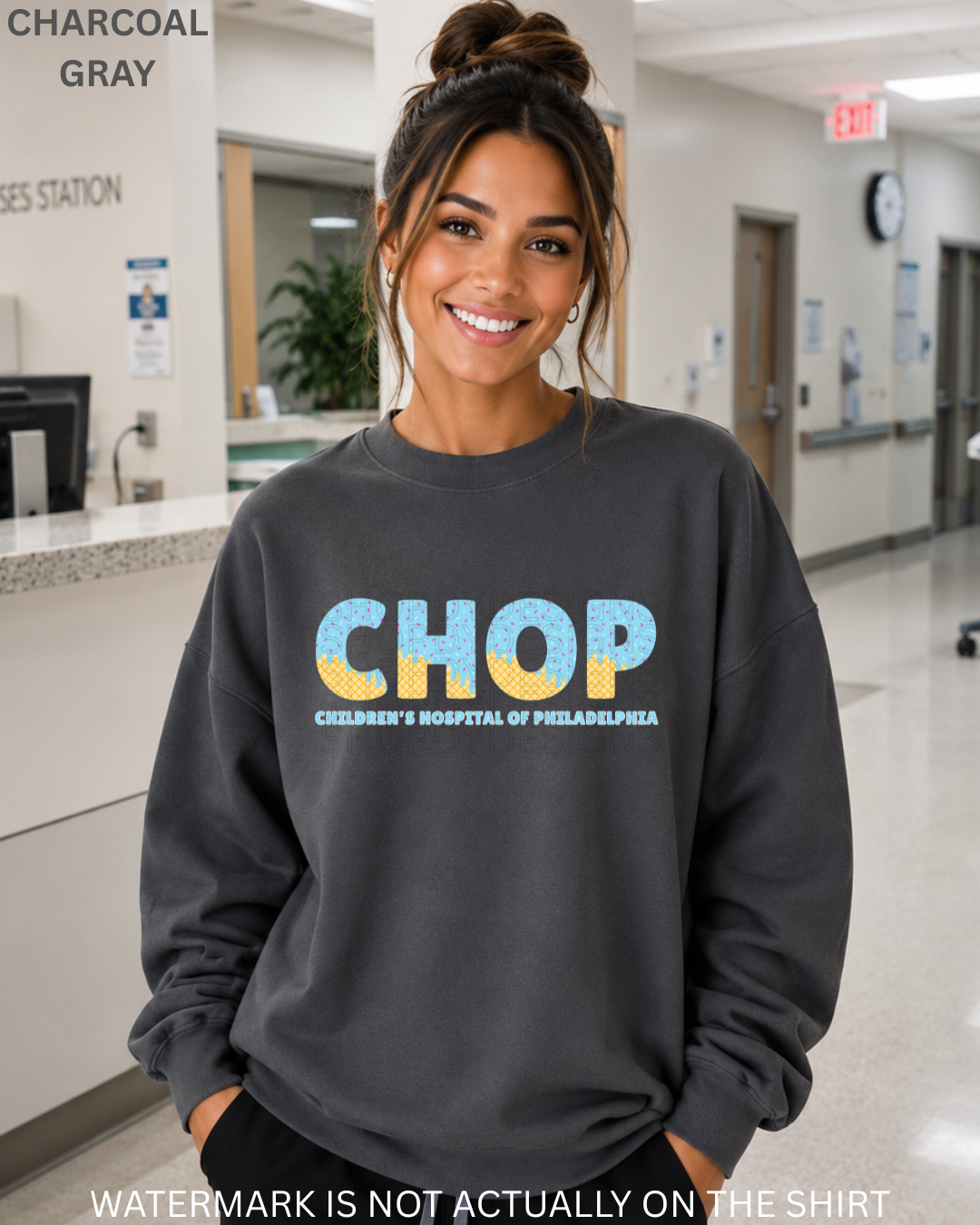 CHOP Ice Cream Drip T-Shirt, Crewneck Sweatshirt & Hoodie | Trendy Healthcare Apparel