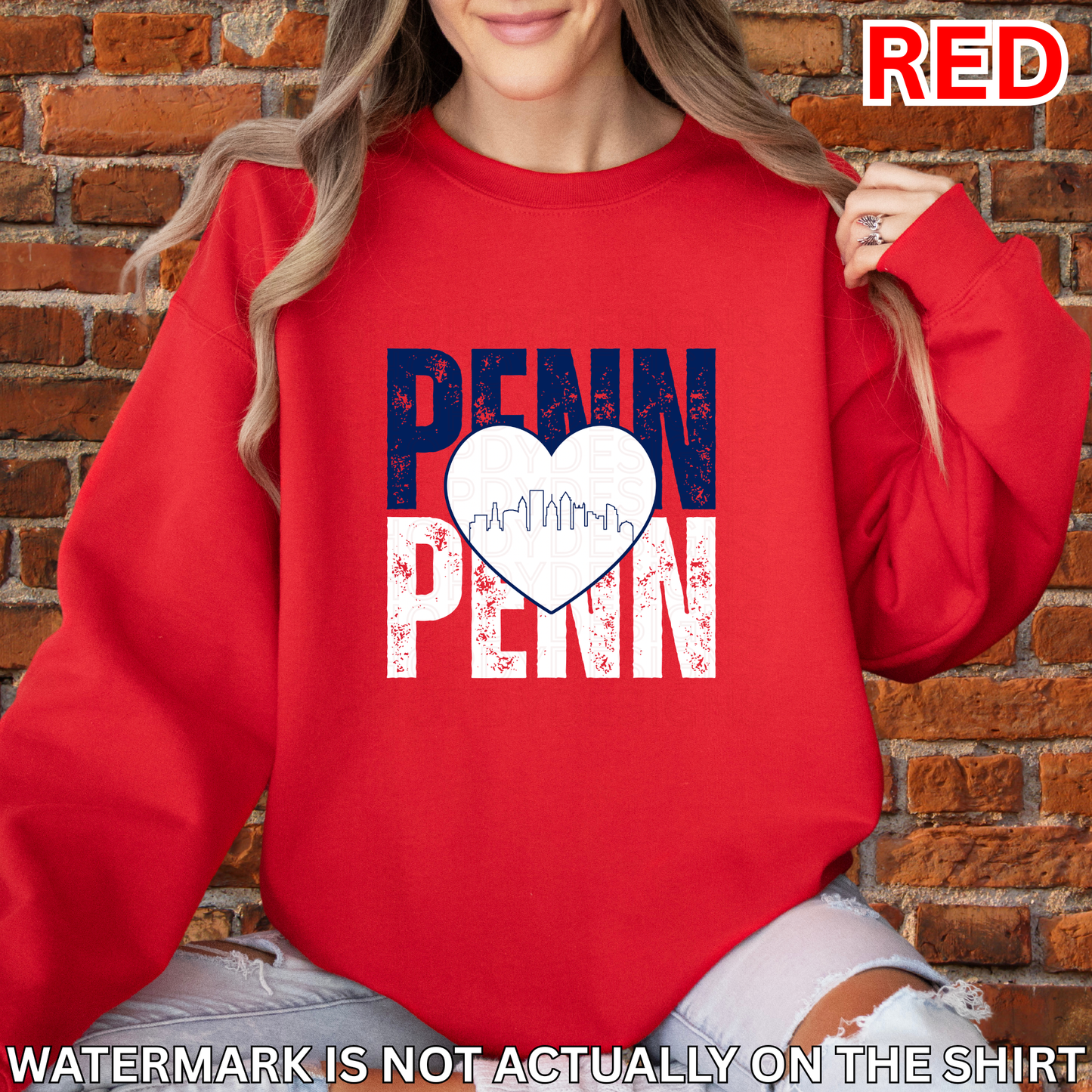PENN Stacked Heart Philadelphia Skyline Shirt | Philly Healthcare Pride Apparel
