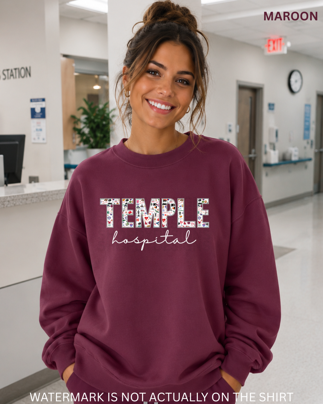 Temple Hospital Philadelphia Sports Inspired Collage T-Shirt, Sweatshirt & Hoodie