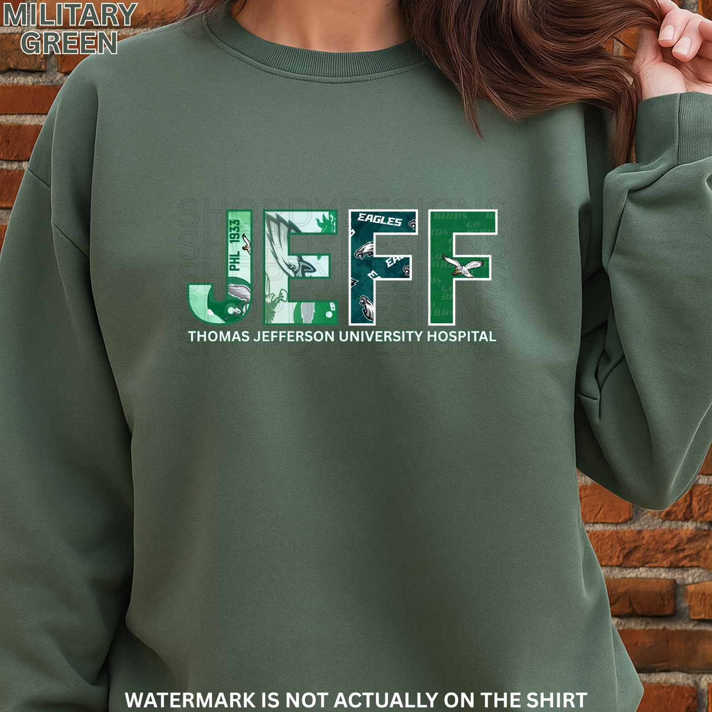 Jefferson Hospital “First Down” Philadelphia Football Inspired Shirt, Crewneck Sweatshirt, Hoodie| Healthcare Worker Apparel