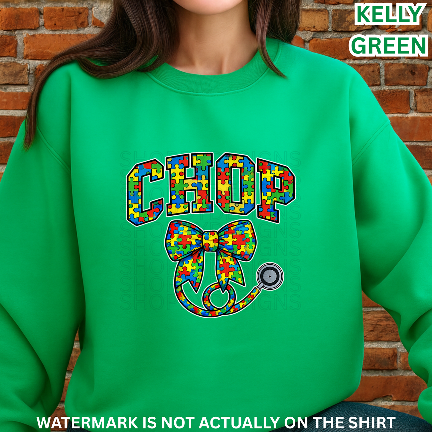 CHOP Autism Puzzle Bow Shirt | Awareness T-Shirt, Crewneck Sweatshirt, Hoodie