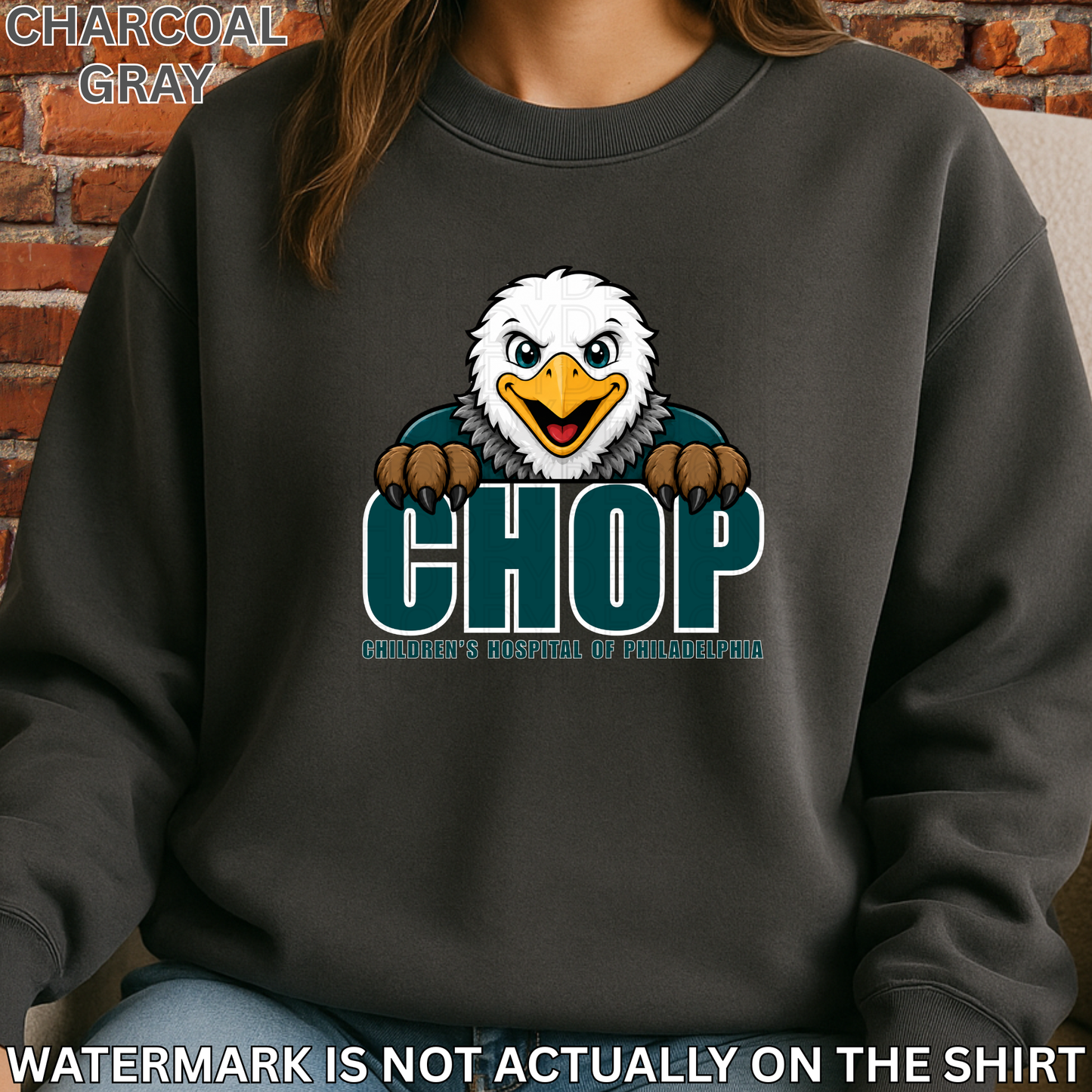 CHOP Philadelphia Football Inspired Mascot “Peek-A-Boo” T-Shirt, Crewneck Sweatshirt & Hoodie