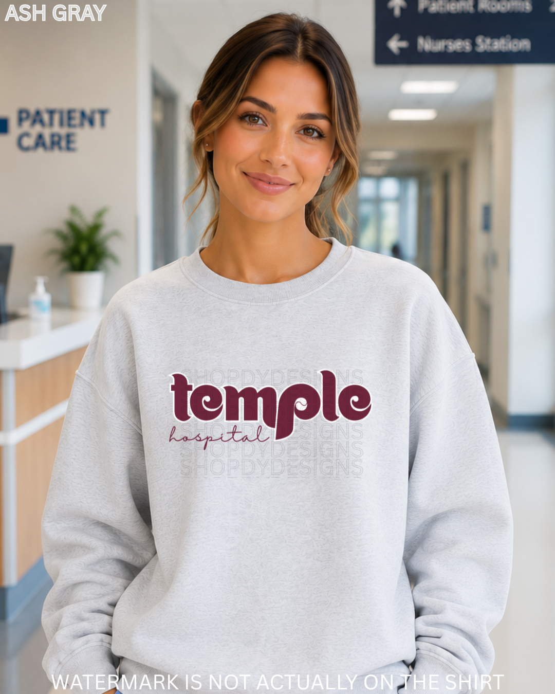 Temple Hospital Vintage Philadelphia Baseball Inspired T-Shirt, Sweatshirt & Hoodie