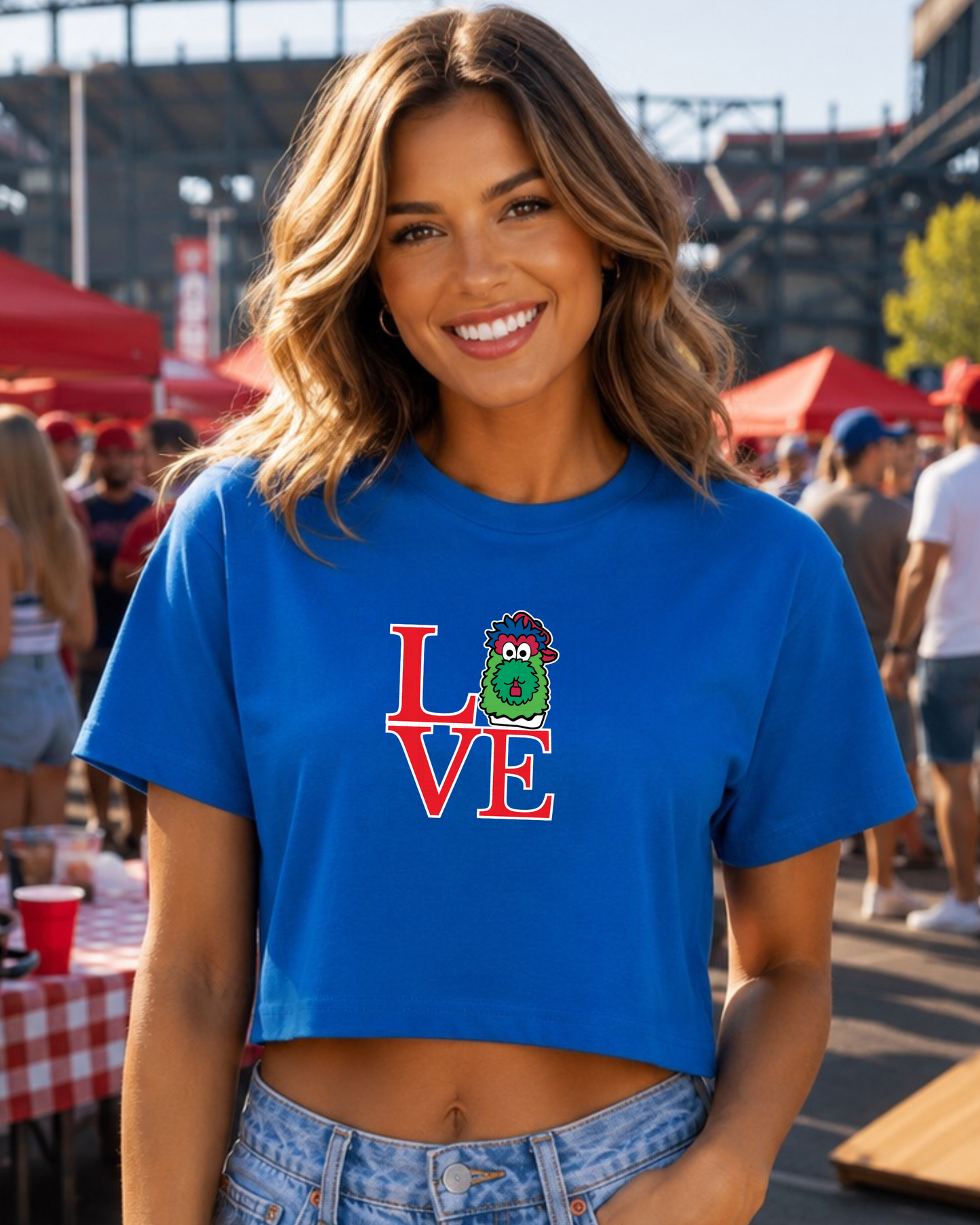 LOVE Philadelphia Baseball Mascot Inspired Women’s Crop Top