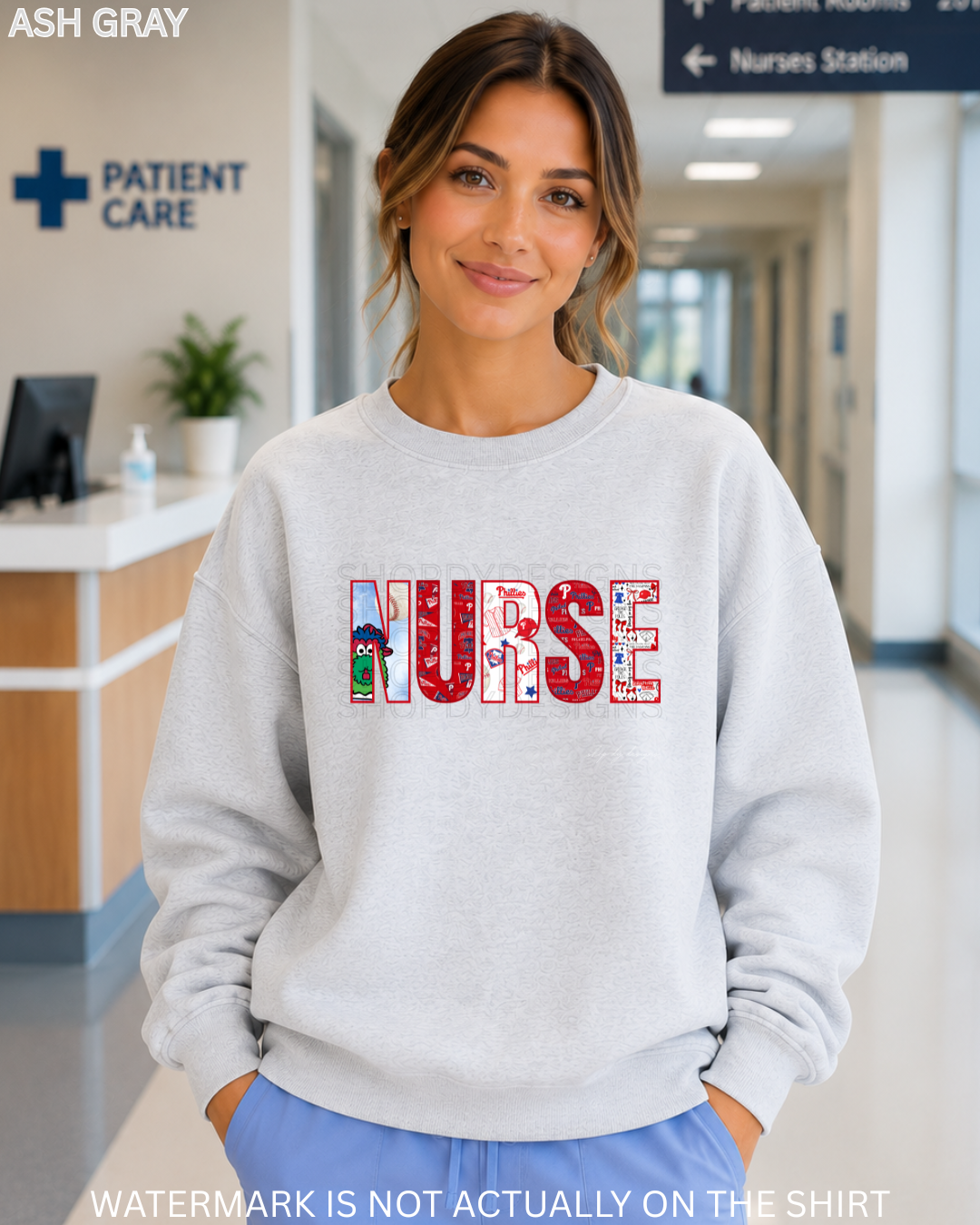 NURSE “Ring the Bell” Philadelphia Baseball Inspired T-Shirt/Crewneck/Hoodie