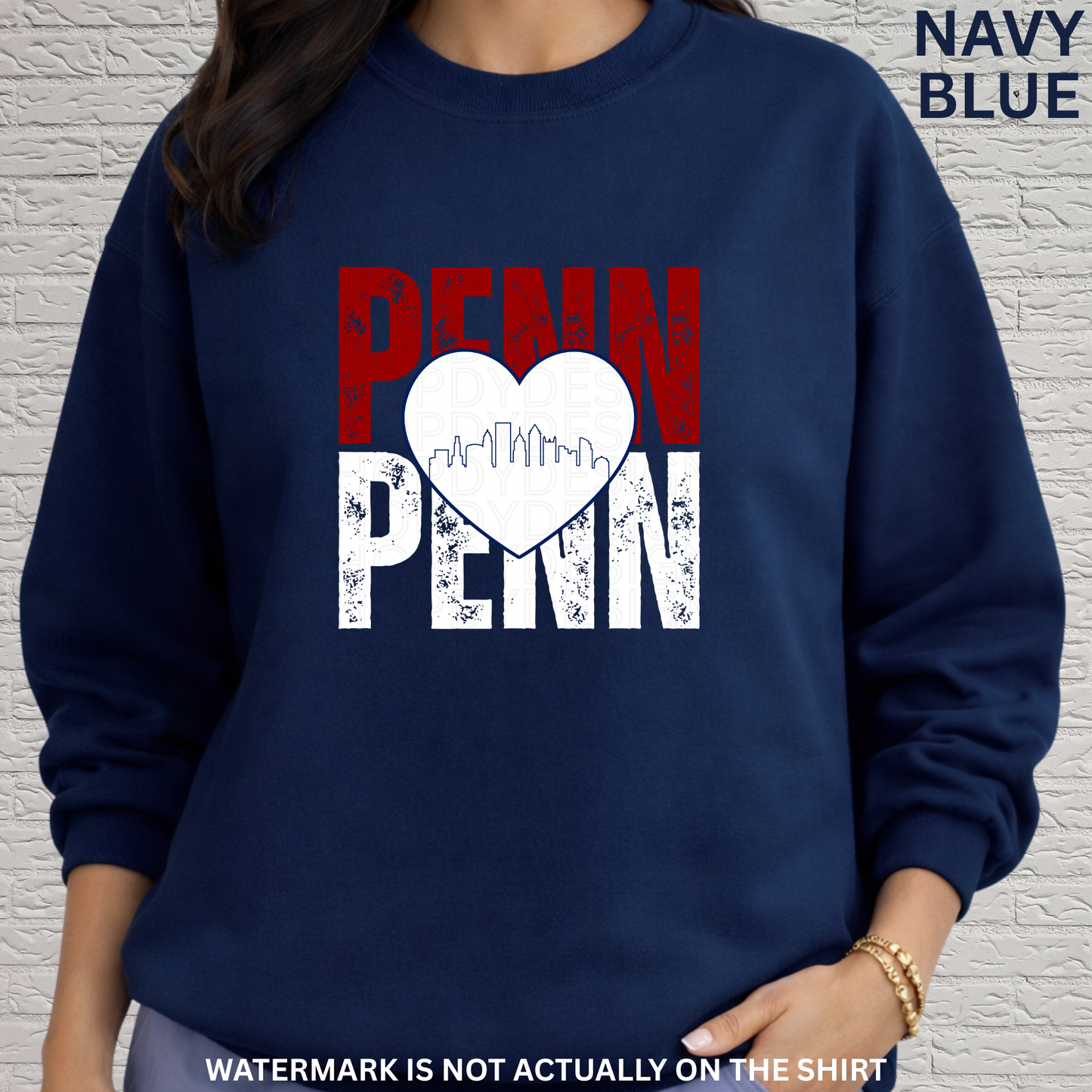 PENN Stacked Heart Philadelphia Skyline Shirt | Philly Healthcare Pride Apparel