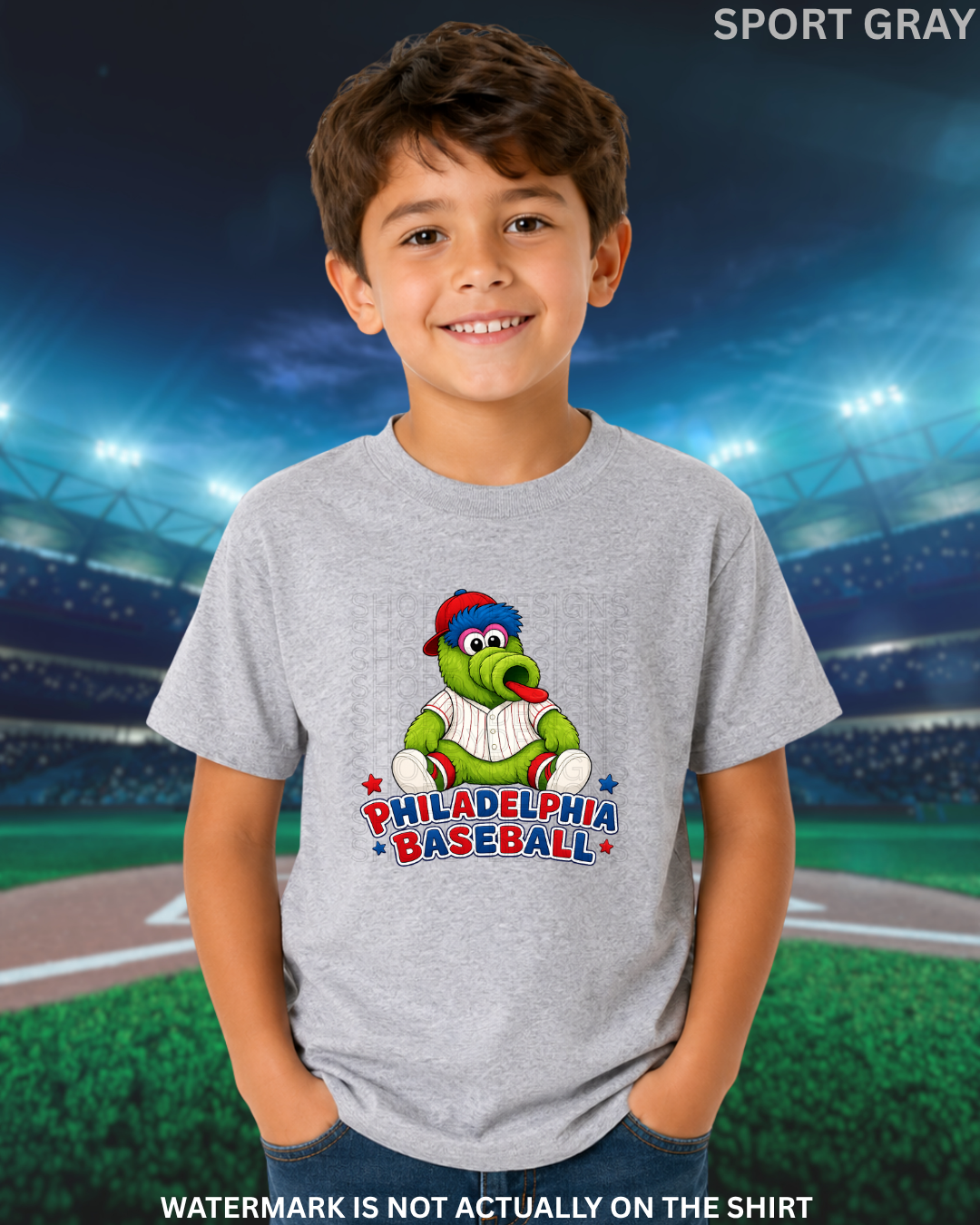 Philadelphia Baseball Inspired Youth Mascot Graphic Tee | Youth T-Shirt
