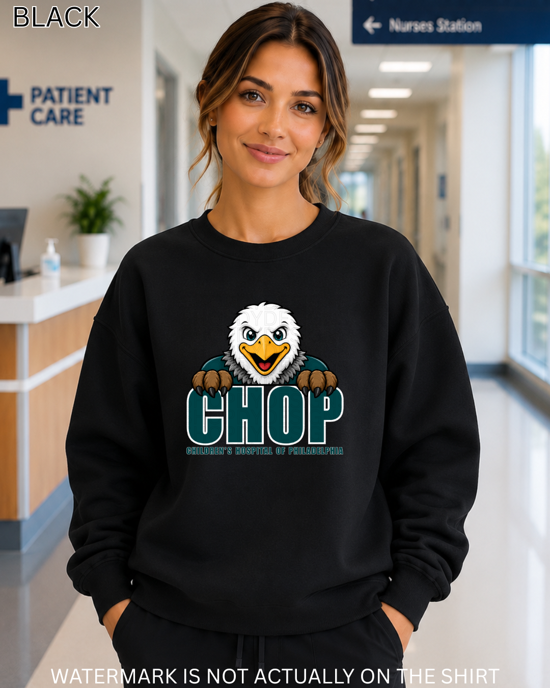 CHOP Philadelphia Football Inspired Mascot “Peek-A-Boo” T-Shirt, Crewneck Sweatshirt & Hoodie