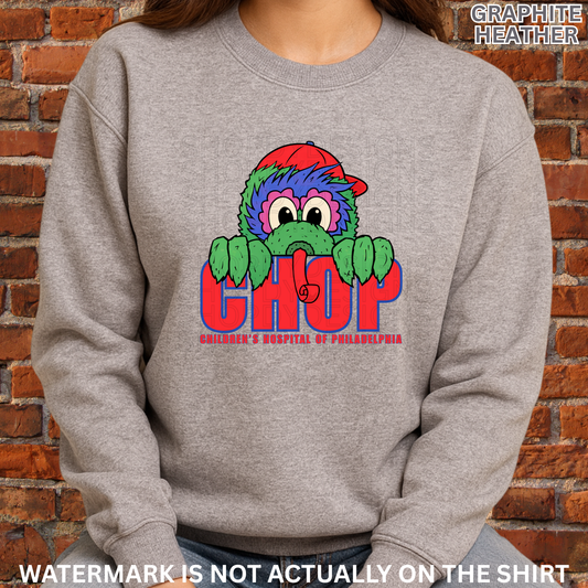 CHOP Philly-Inspired Mascot Shirt – Peek-A-Boo Graphic Tee, Crewneck & Hoodie for Hospital Staff