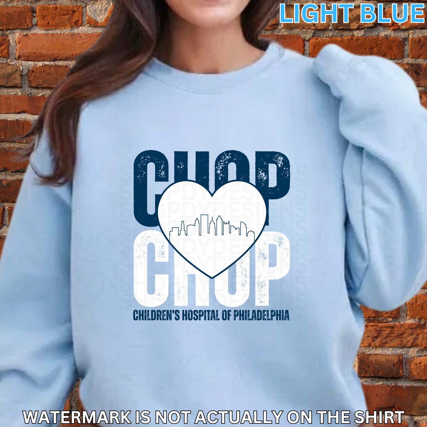 CHOP Stacked Heart Philadelphia Skyline Shirt | Philly Healthcare Pride Apparel