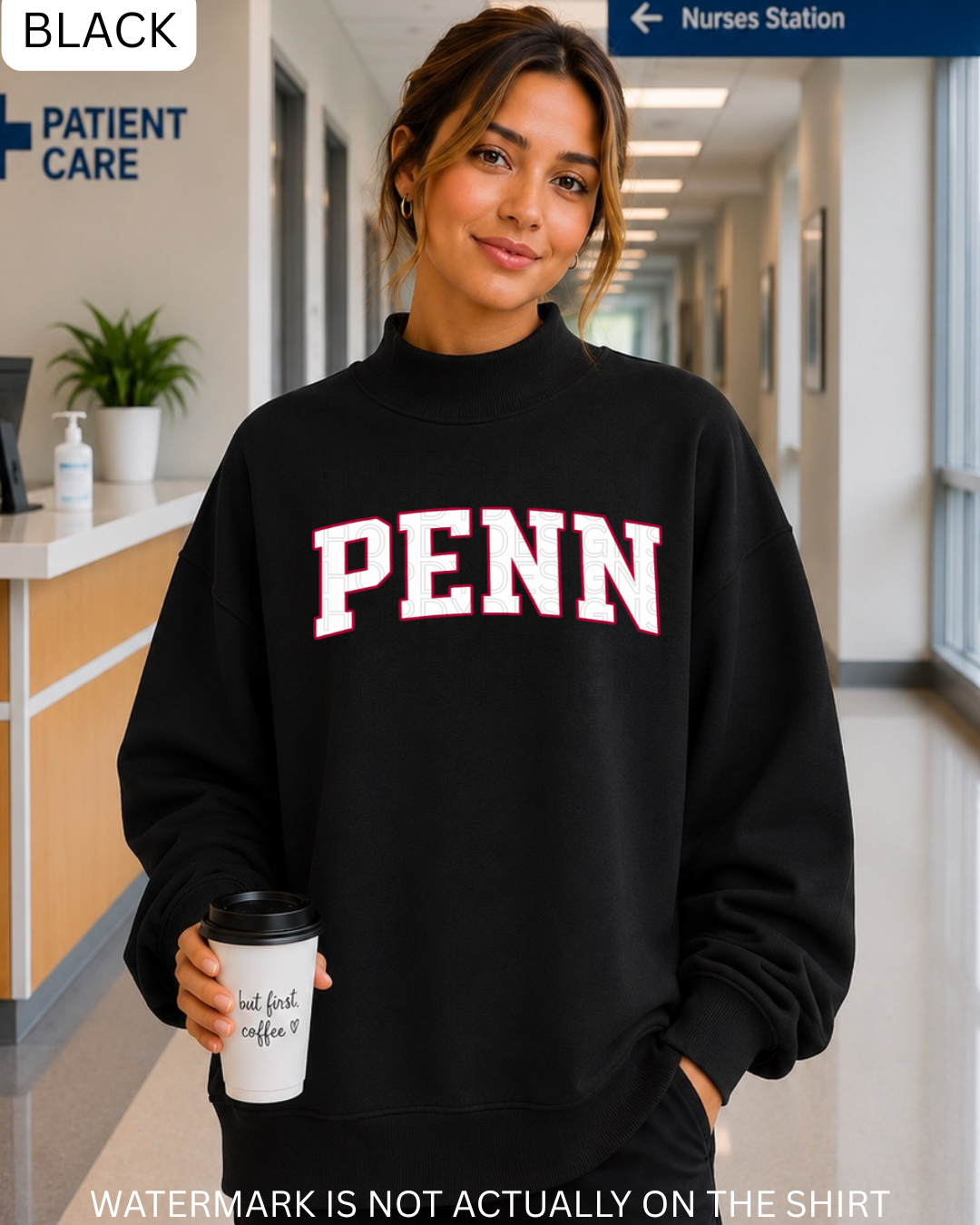 Penn Varsity Mockneck Oversized Sweatshirt
