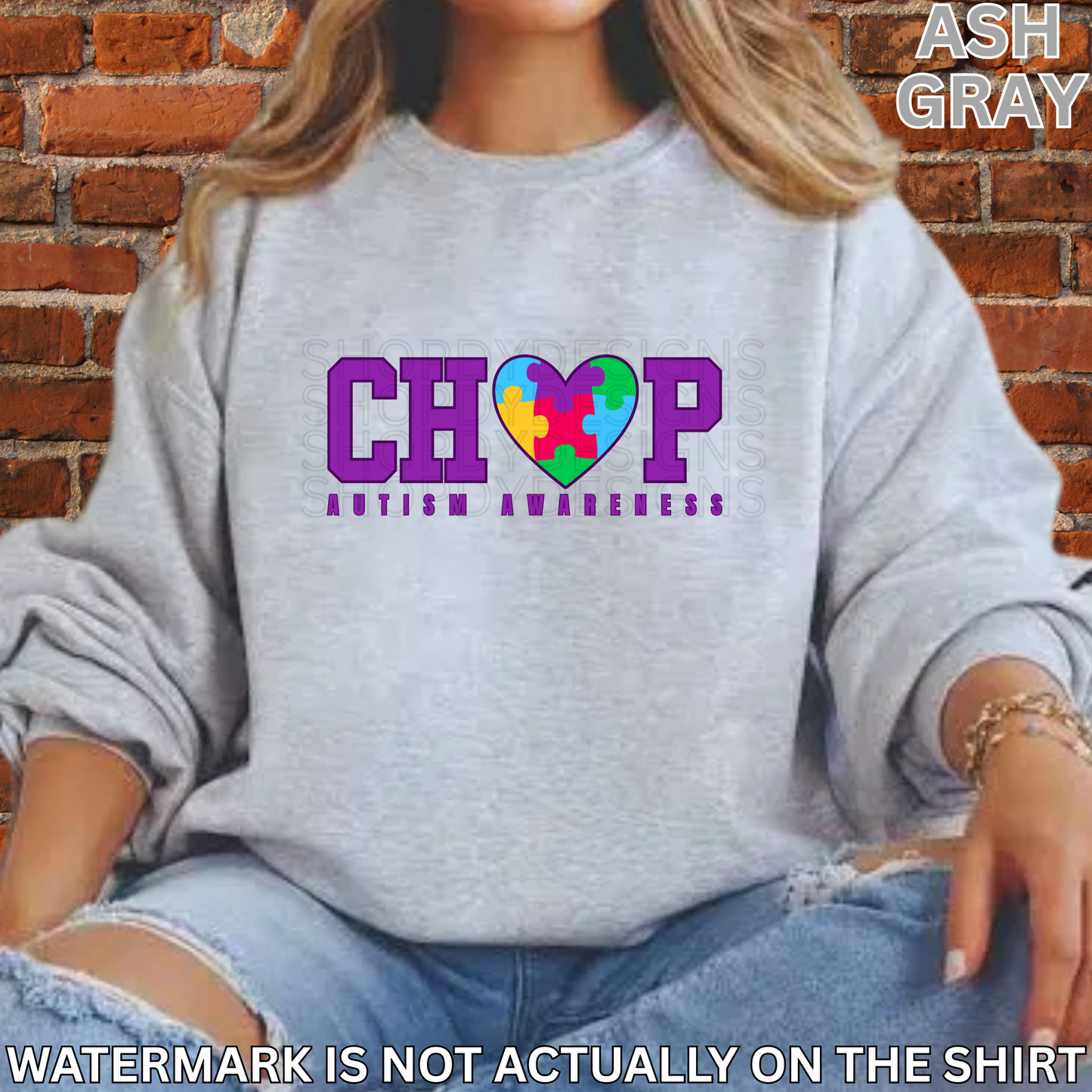 CHOP Autism Awareness T-Shirt, Sweatshirt & Hoodie | Puzzle Heart Design | Healthcare Apparel