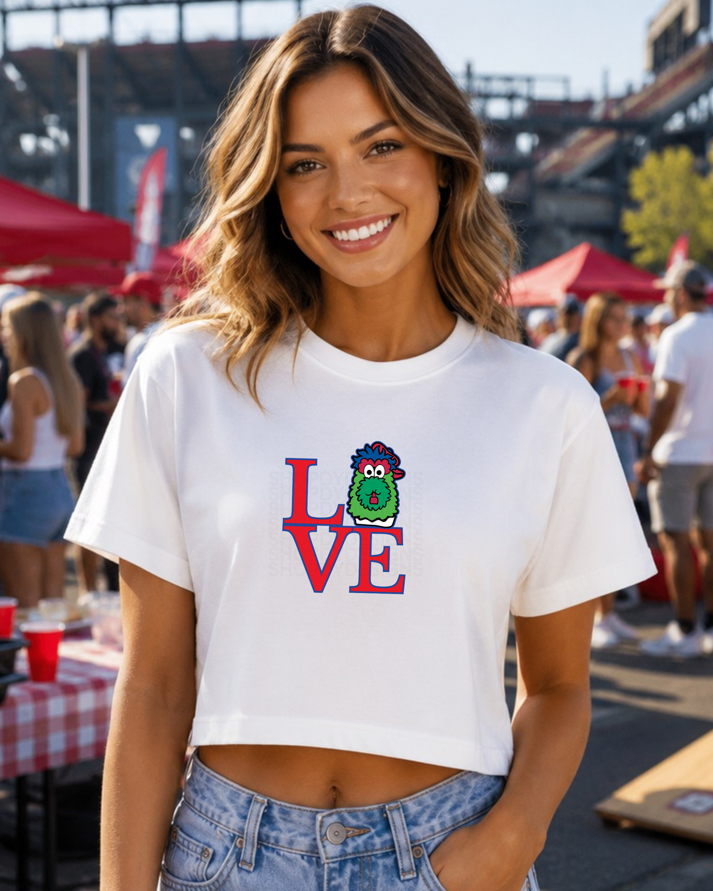 LOVE Philadelphia Baseball Mascot Inspired Women’s Crop Top