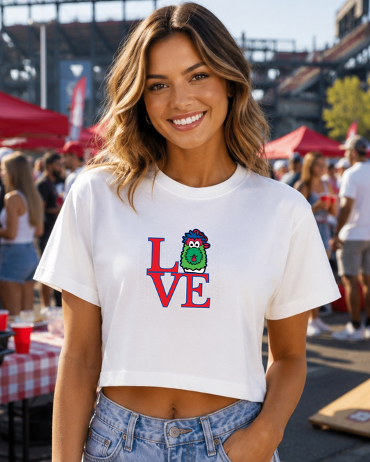LOVE Philadelphia Baseball Mascot Inspired Women’s Crop Top
