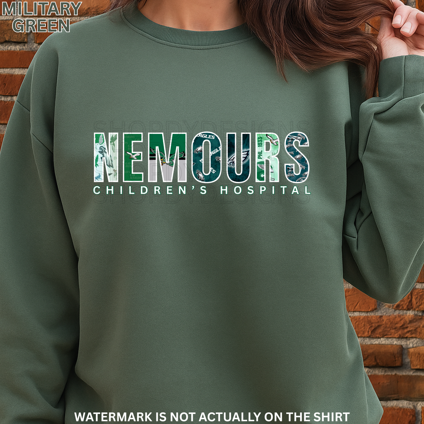 Nemours Children’s Hospital “First Down” Philadelphia Football Inspired Shirt, Crewneck Sweatshirt, Hoodie| Healthcare Worker Apparel
