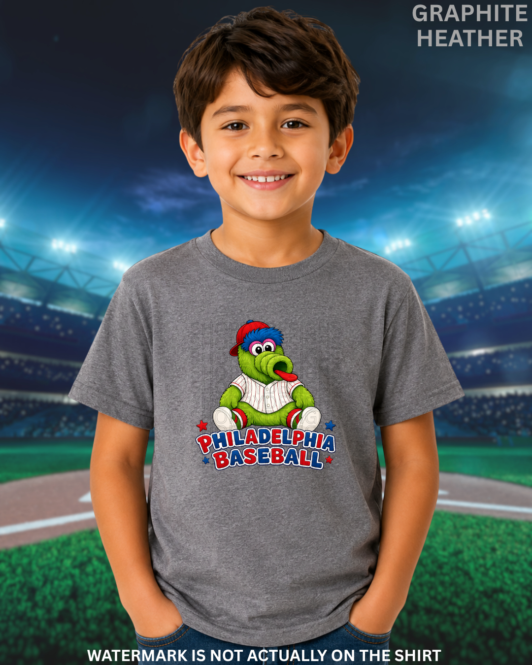Philadelphia Baseball Inspired Youth Mascot Graphic Tee | Youth T-Shirt