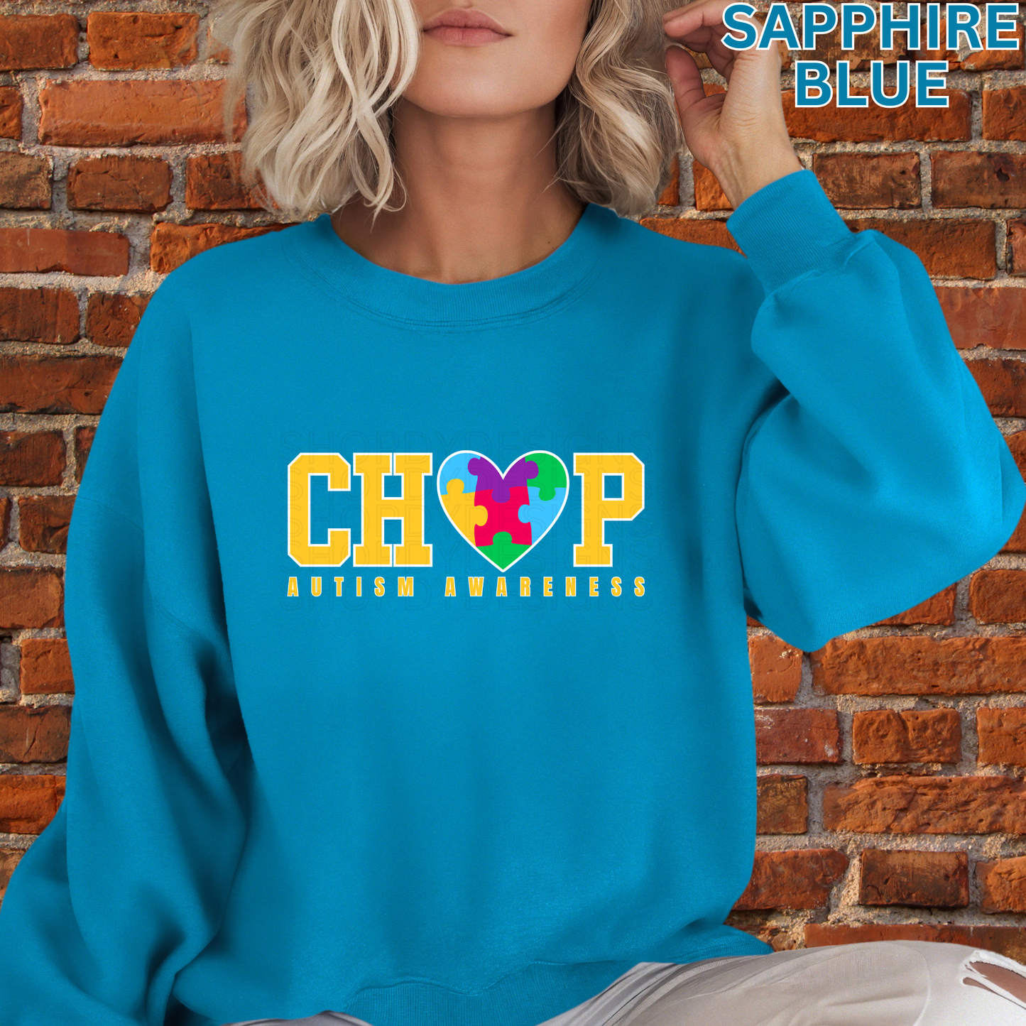 CHOP Autism Awareness T-Shirt, Sweatshirt & Hoodie | Puzzle Heart Design | Healthcare Apparel