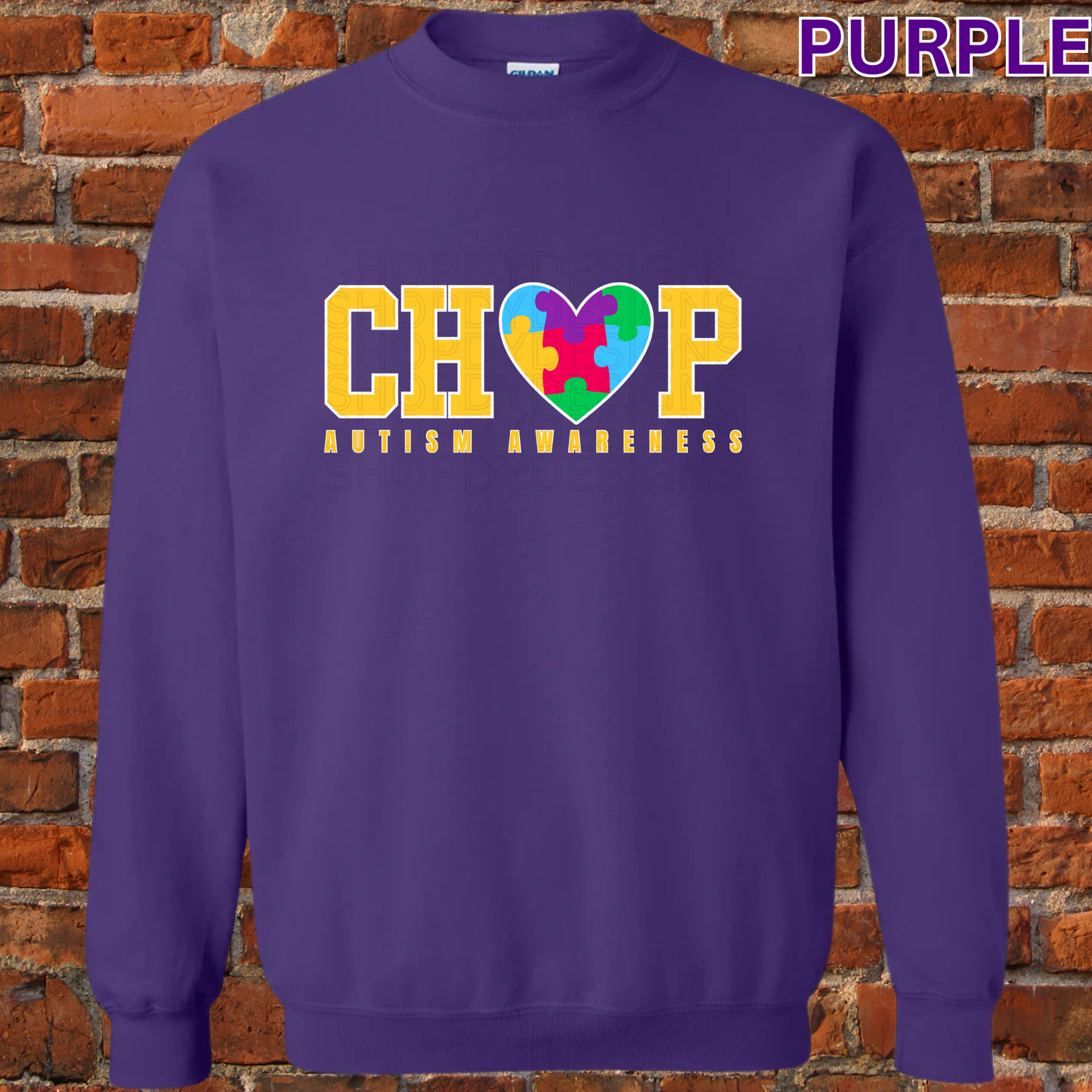 CHOP Autism Awareness T-Shirt, Sweatshirt & Hoodie | Puzzle Heart Design | Healthcare Apparel