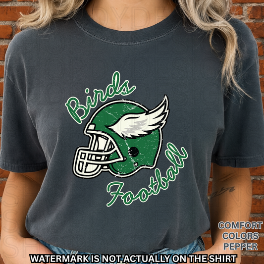 Birds Football Vintage Wings Helmet Comfort Colors T-Shirt