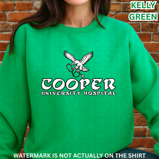 Cooper University Hospital Kelly Green Vintage Birds Inspired Football T-Shirt/Crewneck/Hoodie