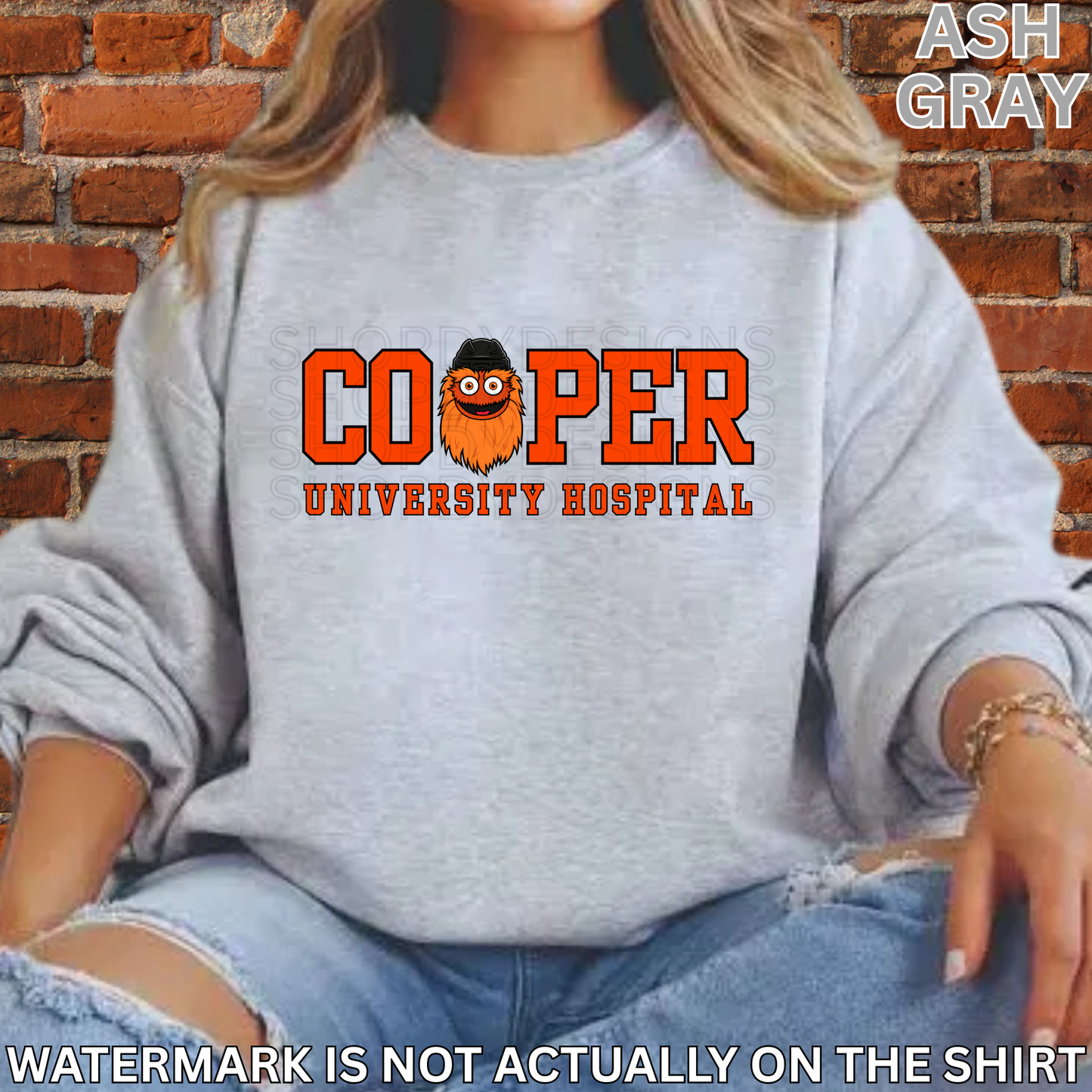 Cooper University Hospital Gritty Head Philly Hockey Inspired Shirt, Crewneck Sweatshirt, Hoodie| Healthcare Worker Apparel