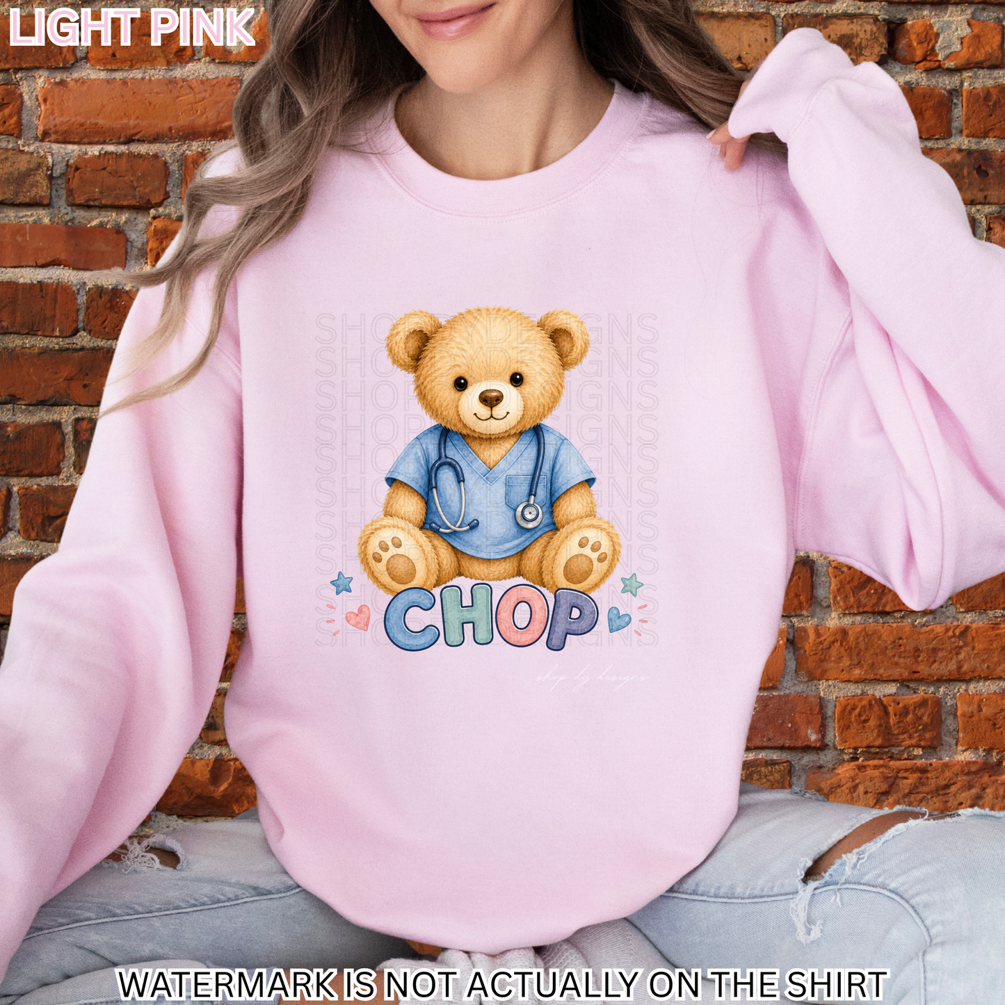 CHOP Cute Teddy Bear Healthcare Worker T-Shirt, Crewneck Sweatshirt & Hoodie