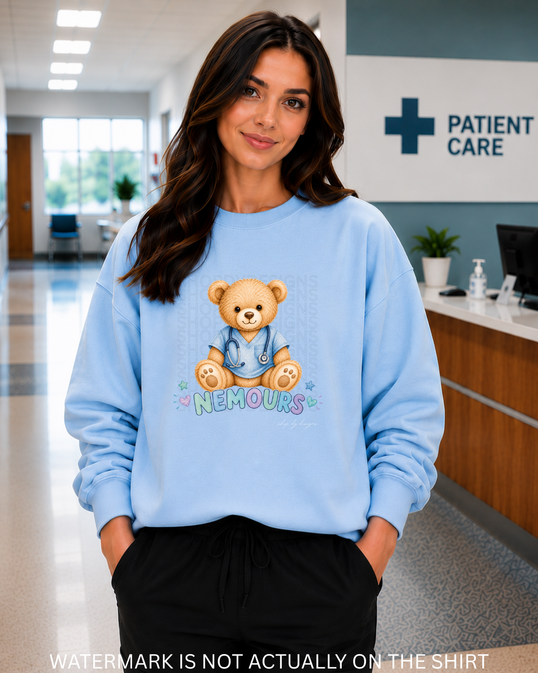Nemours Cute Teddy Bear Healthcare Worker T-Shirt, Crewneck Sweatshirt & Hoodie