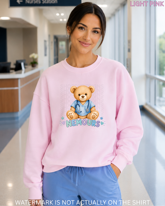 Nemours Cute Teddy Bear Healthcare Worker T-Shirt, Crewneck Sweatshirt & Hoodie
