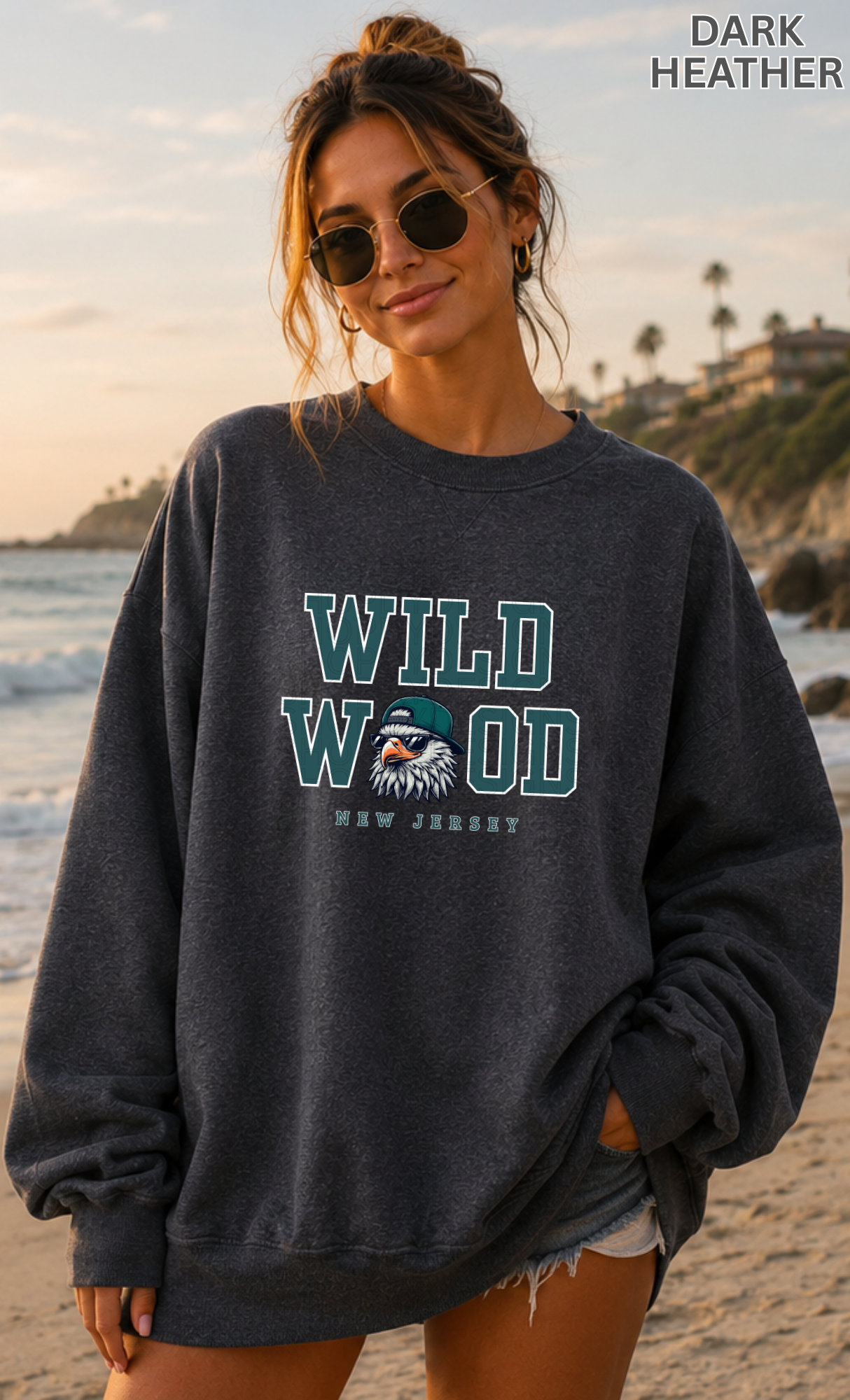 Wildwood Philly Football Inspired Beach Vibes T-Shirt, Crewneck Sweatshirt & Hoodie