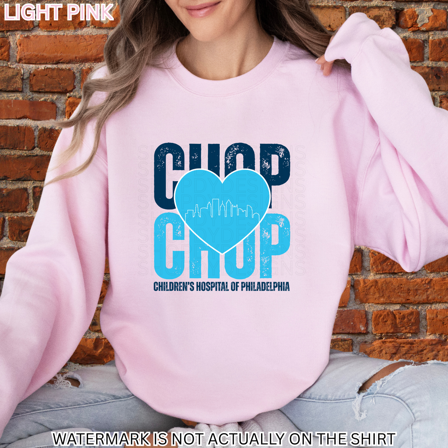 CHOP Stacked Heart Philadelphia Skyline Shirt | Philly Healthcare Pride Apparel